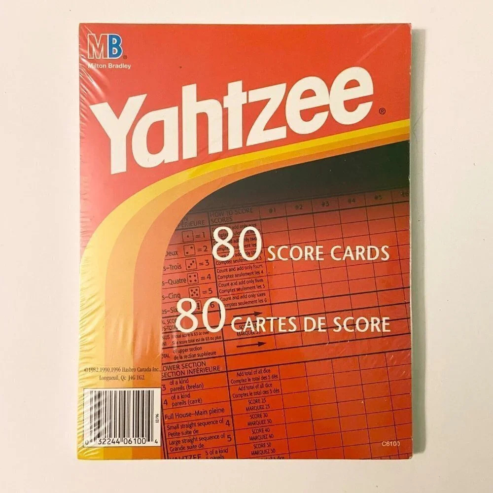 Vintage 1996 Yahtzee Score Cards 80 Sheets Milton Bradley Sealed